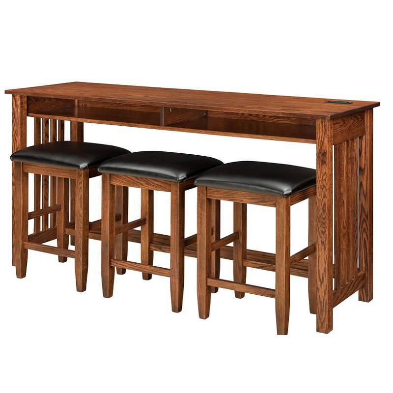 Mission Style Counter Table Set from DutchCrafters Amish Furniture