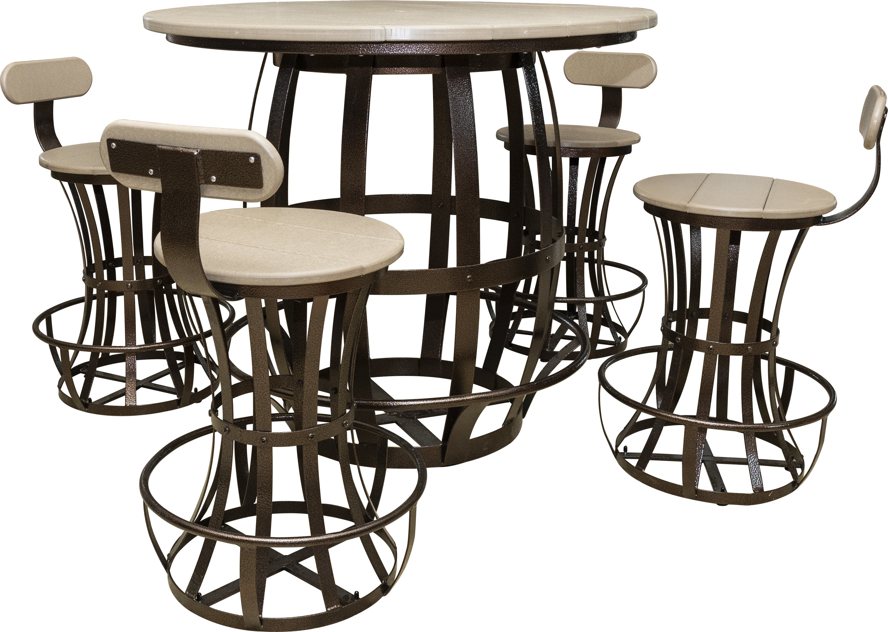 Barrel Table and Swivel Chair Set from DutchCrafters Amish Furniture