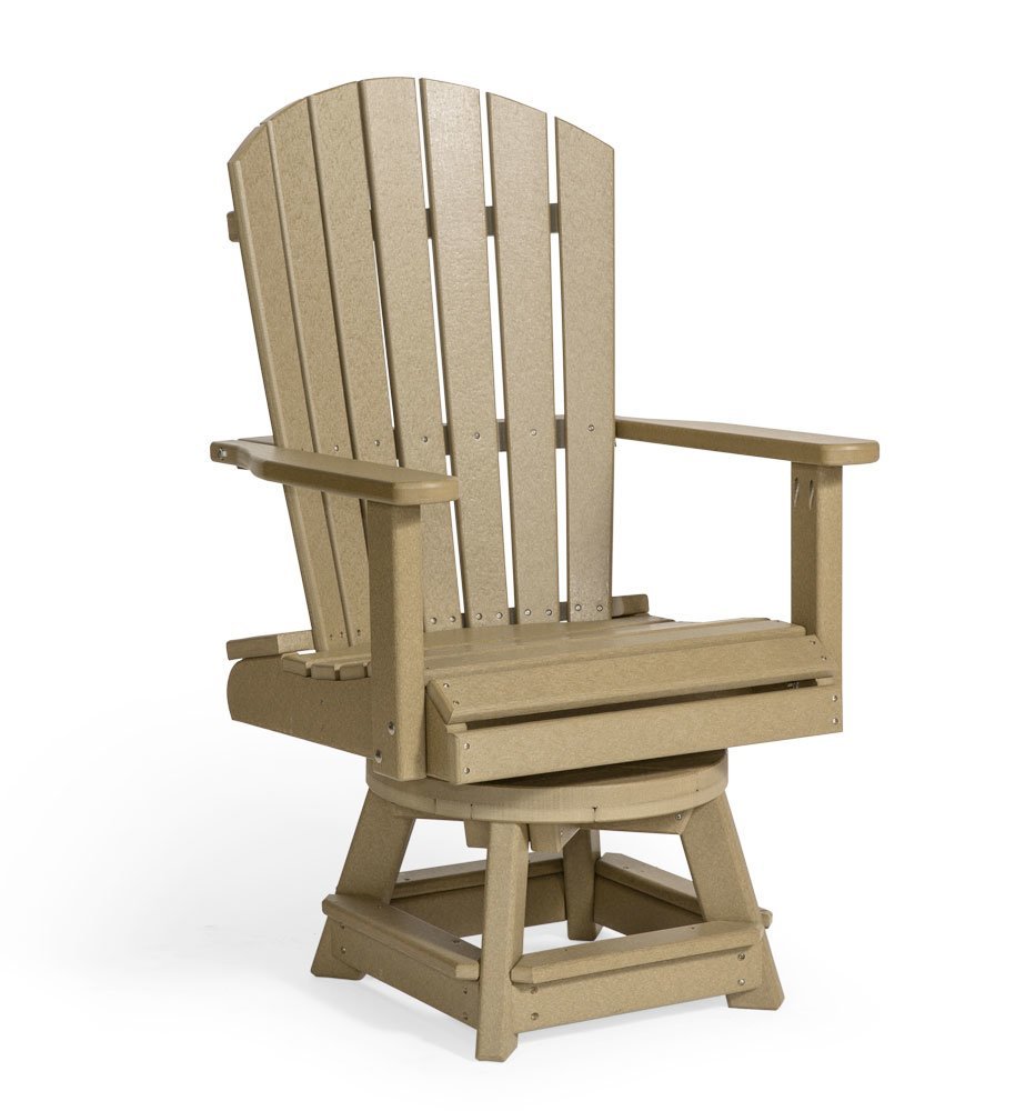 Poly Fan-Back Swivel Patio Bar Dining Chair |