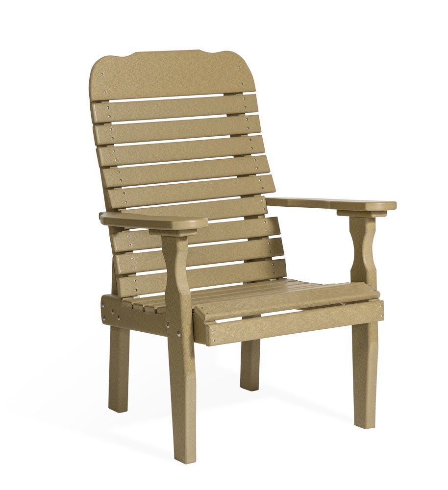 Poly High-Back Patio Dining Chair with Armrests |