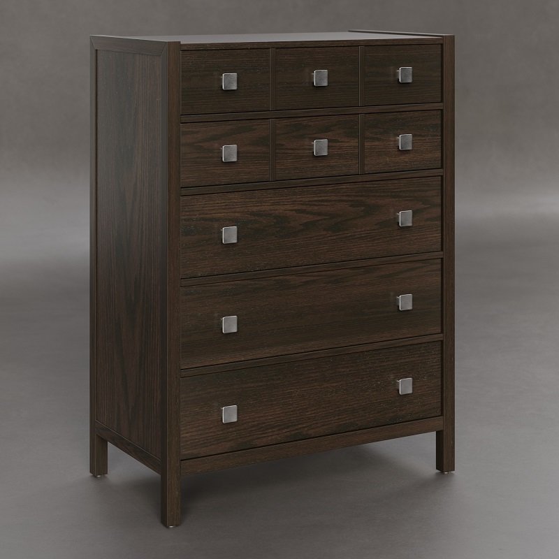 Oak Modern Farmhouse 5-Drawers Chest of Drawers - Quick Ship from