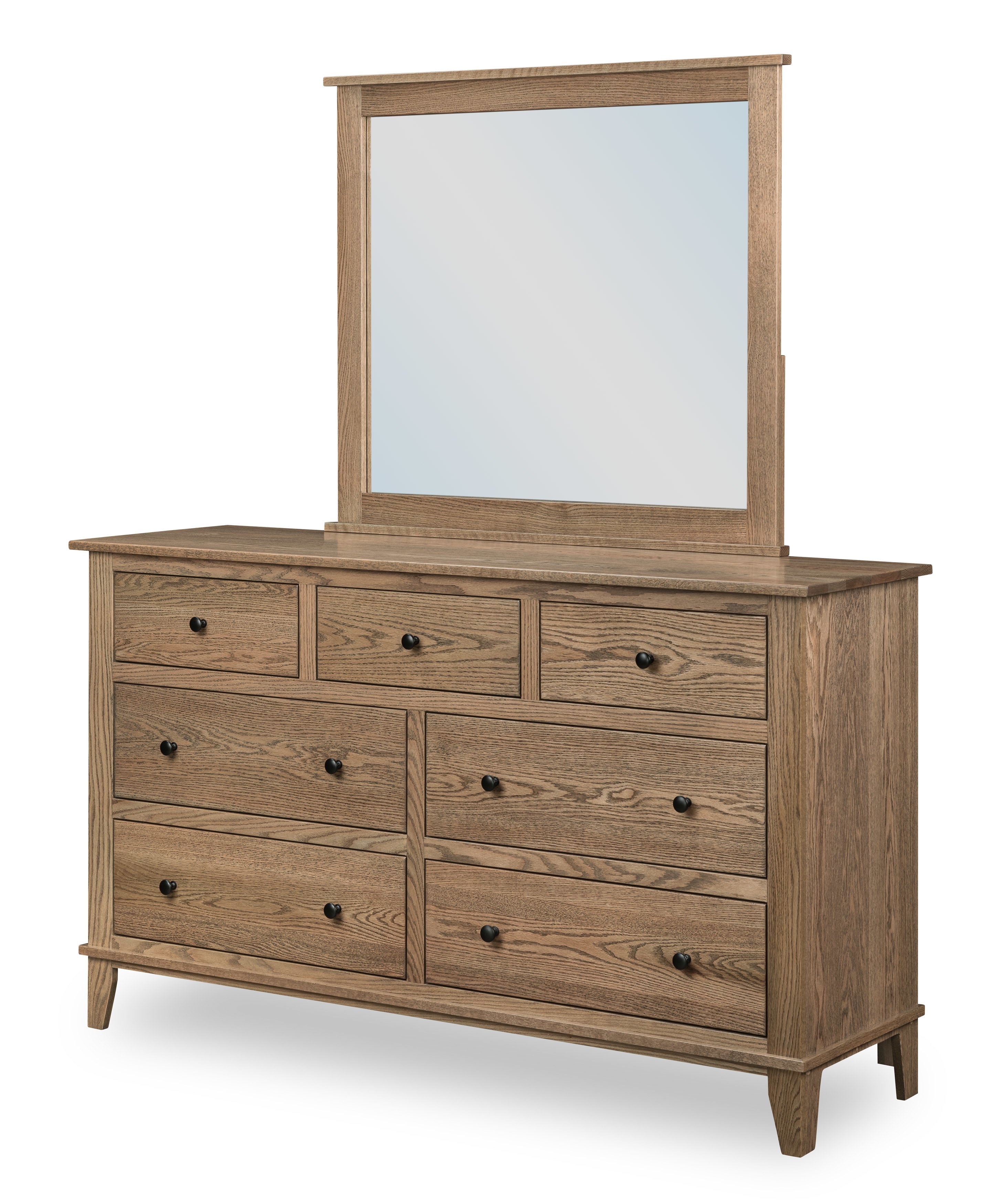 64" Solid Wood 7-Drawer Dresser with Optional Mirror from