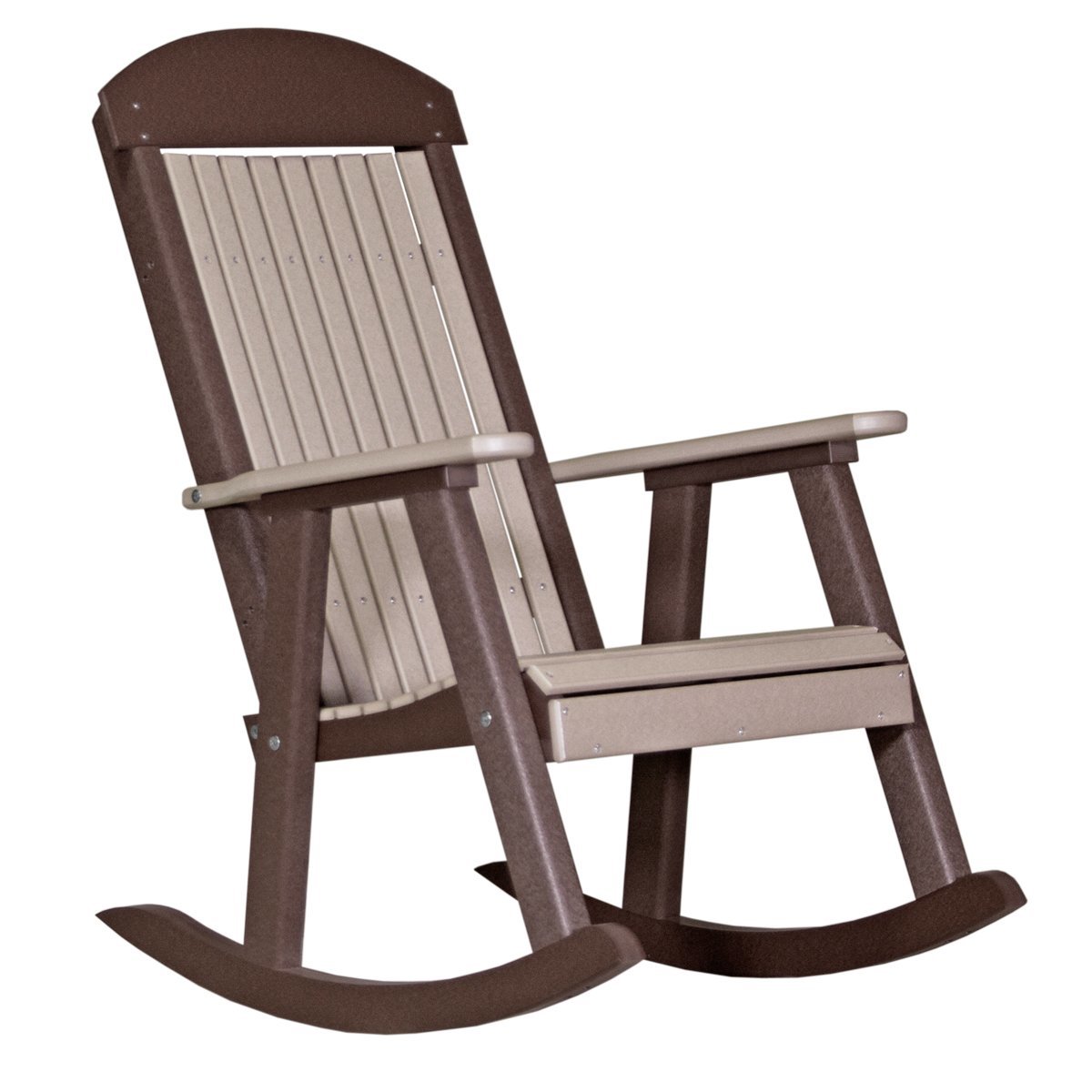 LuxCraft Brown High-Back Porch Rocker Chair Quick Ship |