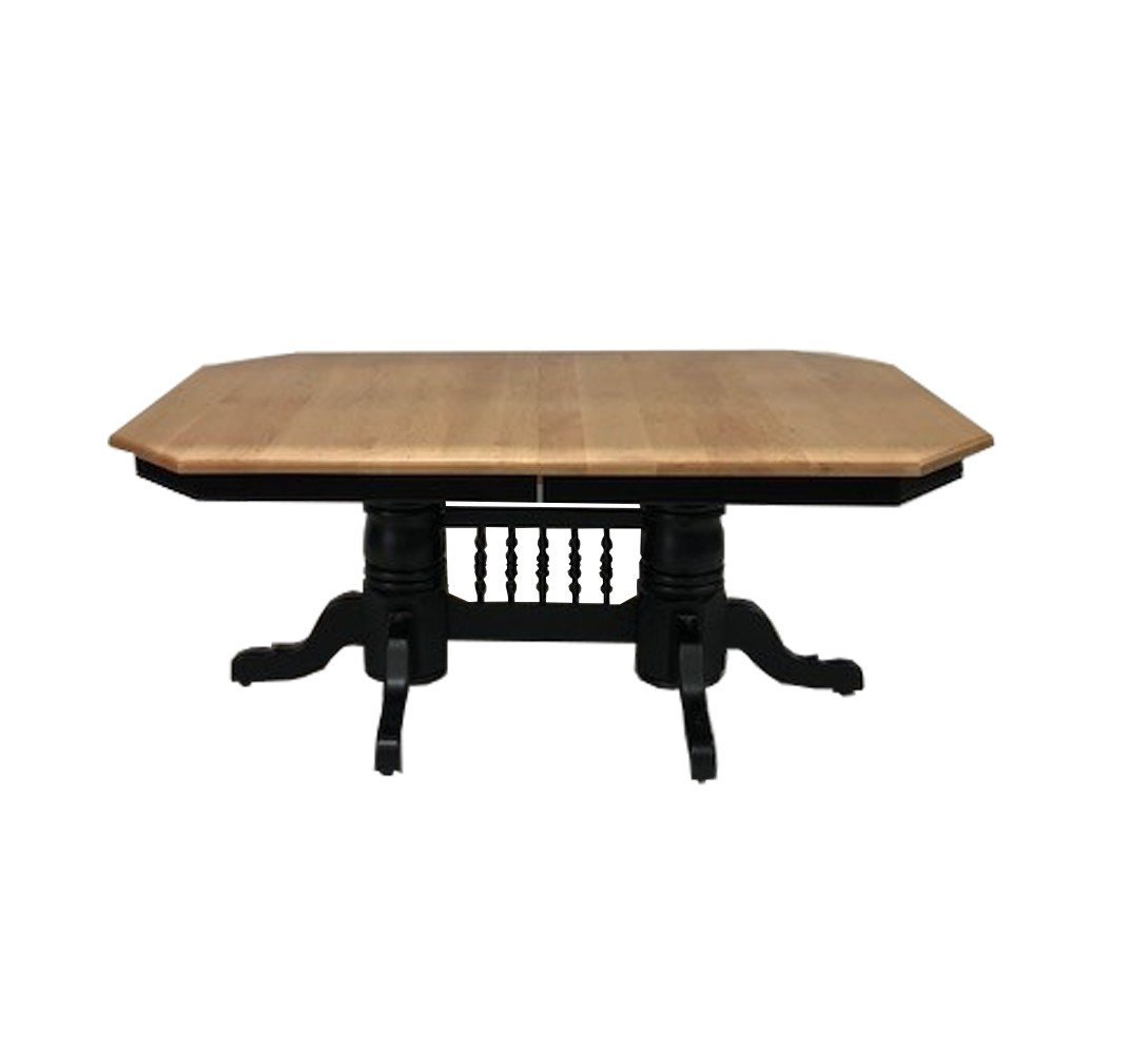 Amish Maple Wood Double Pedestal Dining Table -