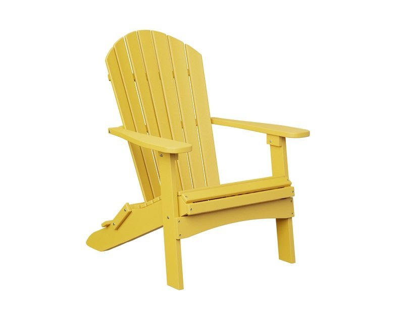 Folding Yellow Poly Adirondack Chair Sunburst Yellow - In Stock from
