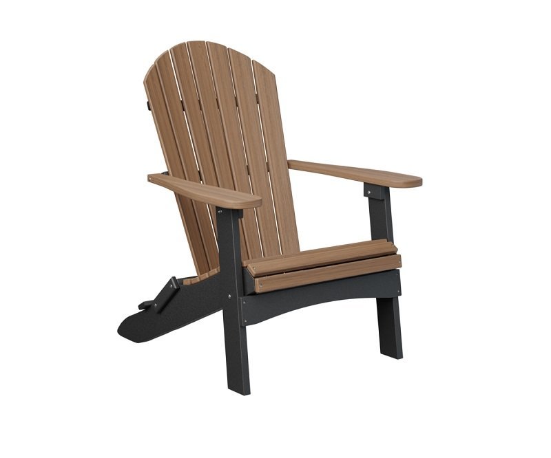 American Made Folding Poly Adirondack Chair Mahogany on Black from