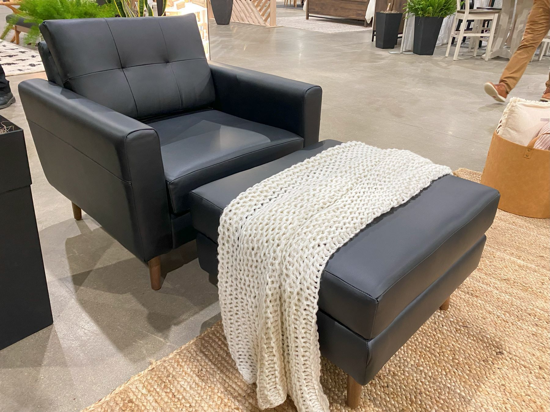 Ottoman Decofurn Lounge Chairs Decofurn Gia Fabric Ottoman R3799