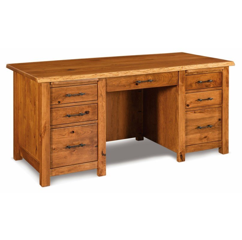 Clarity Executive Desk with Live Edge from DutchCrafters Amish