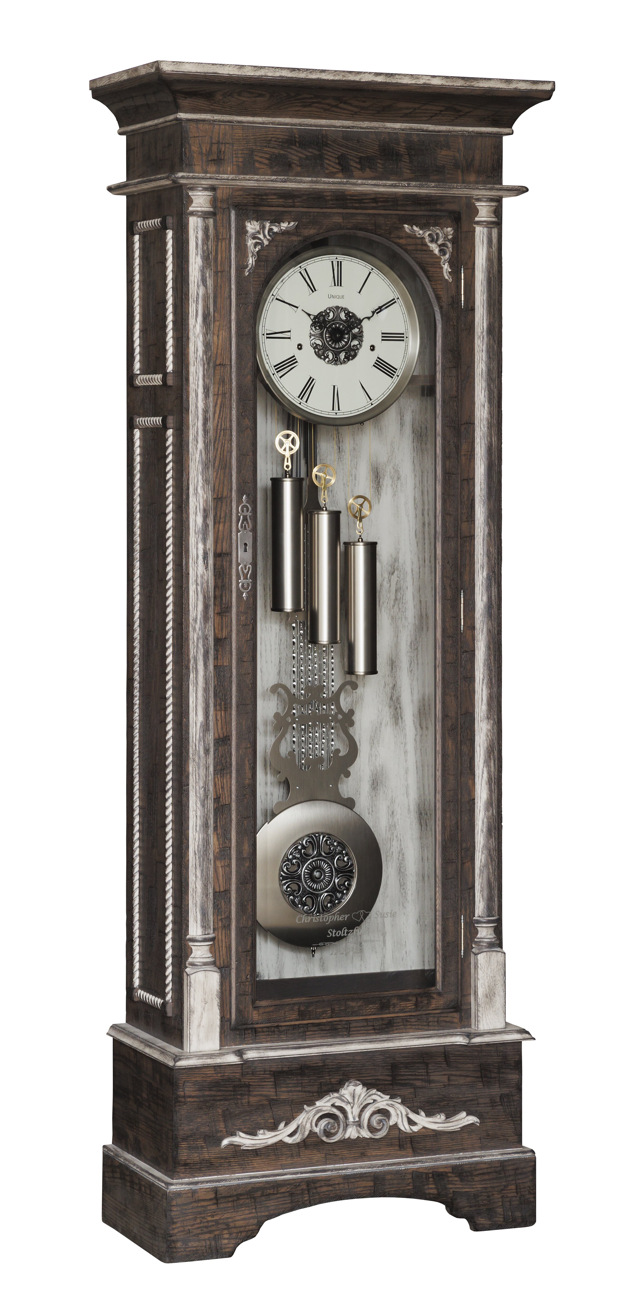 American Made Grandfather Clock with Hermle Triple‑Chime Movement