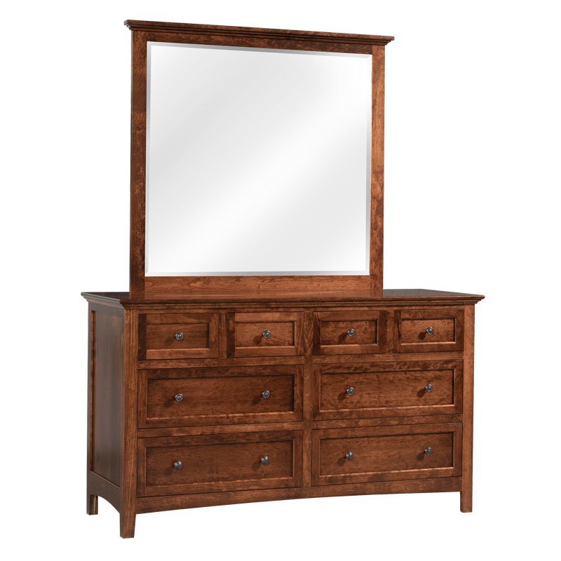 Cicero Low Dresser with Optional Mirror from DutchCrafters Amish