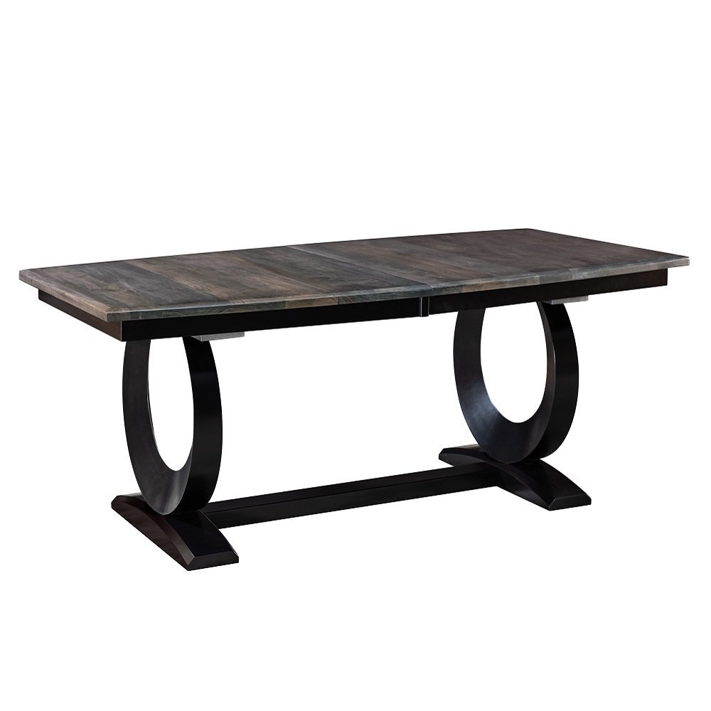 Amish Modern Dining Table - Unique Sculptural Base - Solid Wood