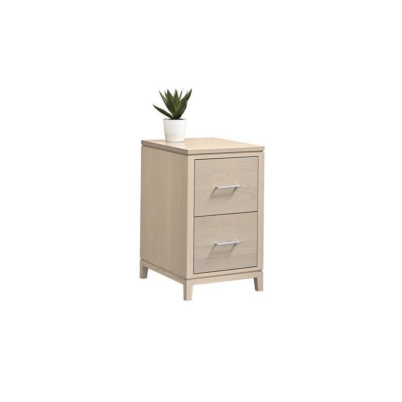 Modern two-drawer file cabinet in solid wood |