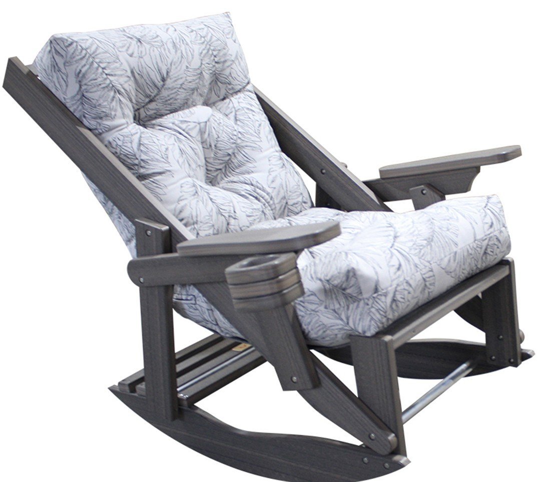 Poly High Back Rocker with Cushions from DutchCrafters Amish Furniture