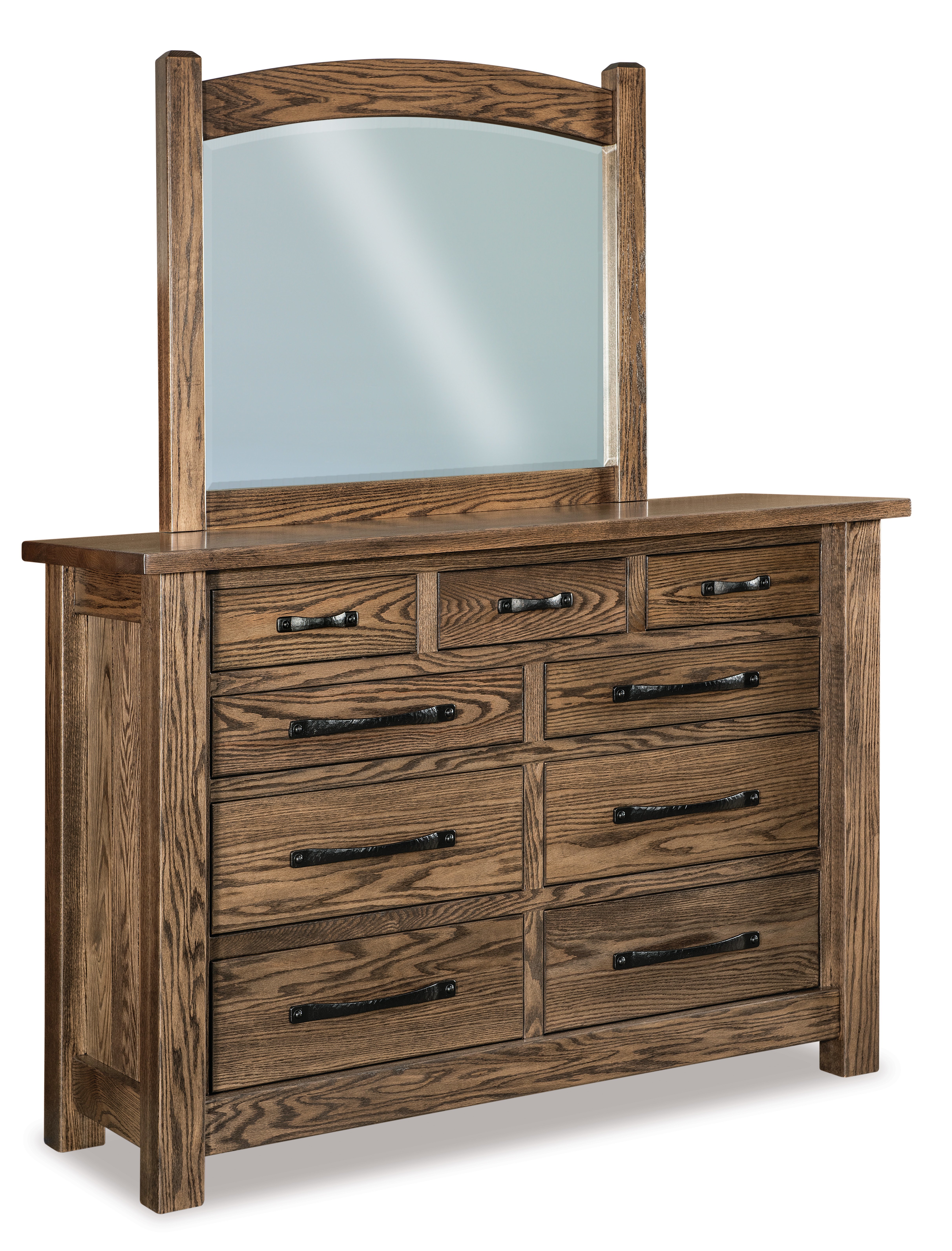 Rustic Ridge 9-Drawer Dresser with Optional Mirror from