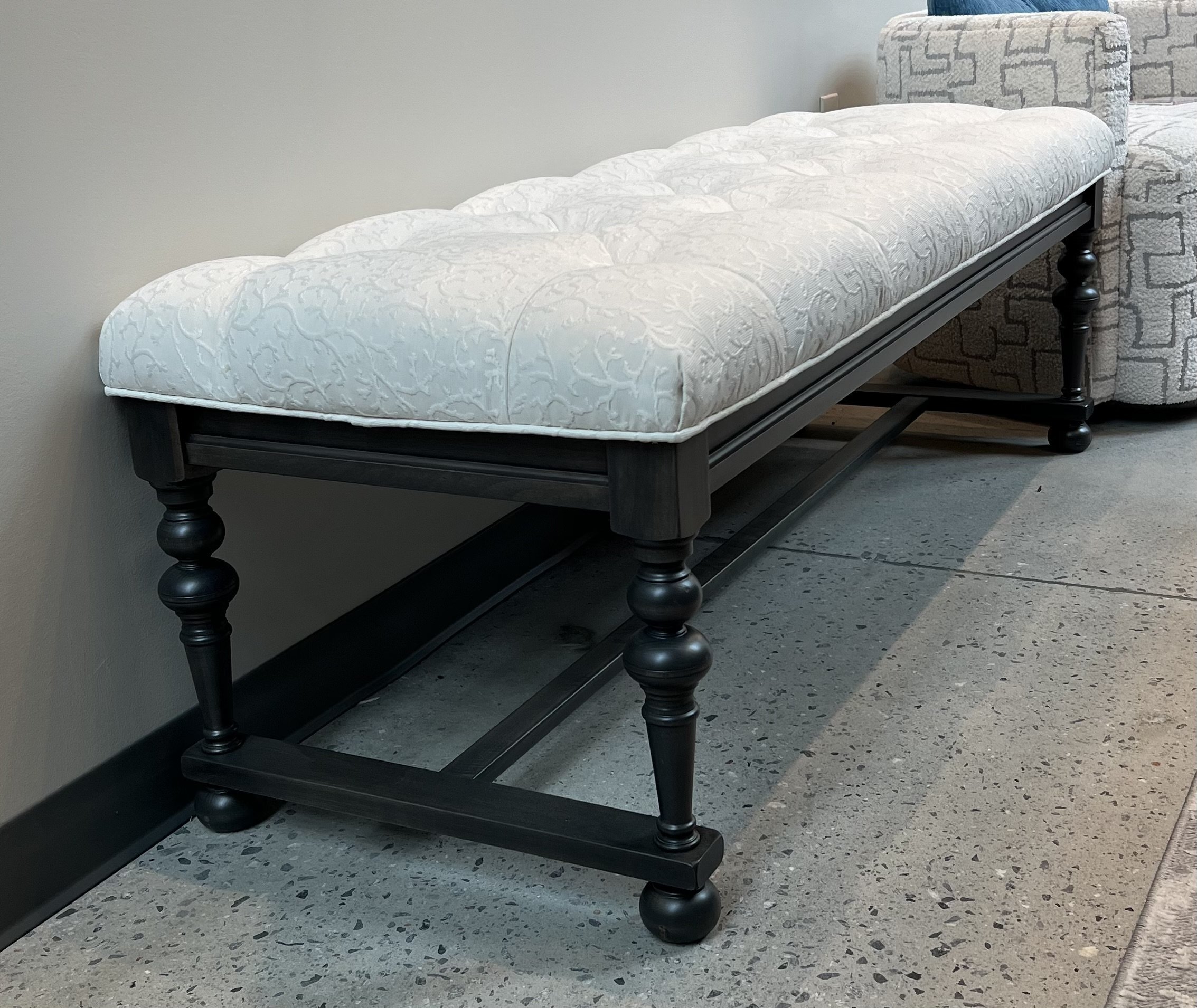 In Stock Backless Tufted Upholstered Bedroom Bench from