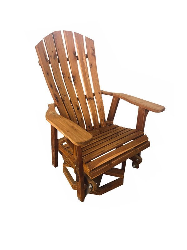 Cedar Wood Lumbar Support Swivel Glider from DutchCrafters Amish
