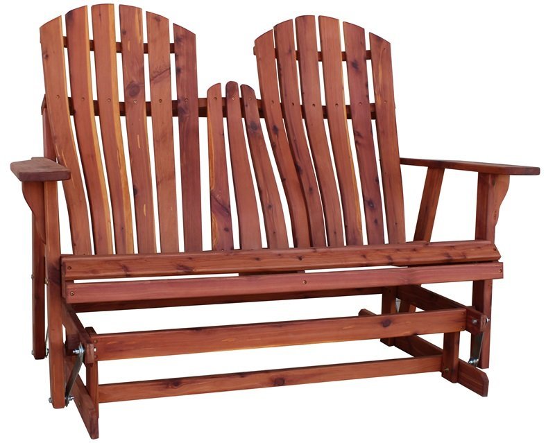 Cedar Wood Adirondack Glider Bench from DutchCrafters Amish Furniture