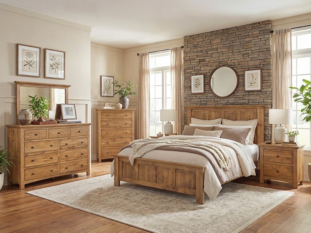 bedroom dresser set Amish Markleway Craftsman Panel 4-Piece Furniture Category_Sale Clothing A nightstand on one Hello Miz Women's Bodycon Large Size:Medium (10-12)