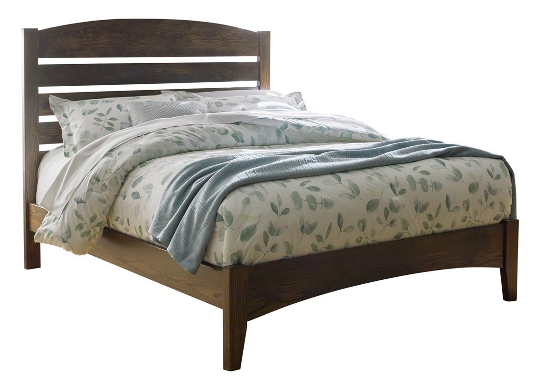 Modern Arched horizontal Slat Bedframe - Solid Wood Material
