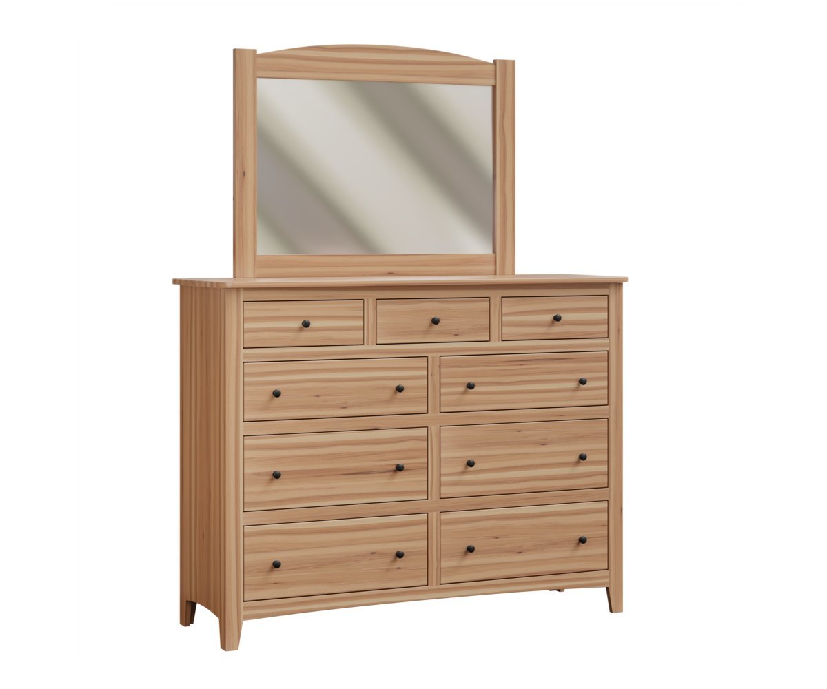 Amish Mae Modern Simple 9-Drawer Dresser with Optional Mirror Amish Mae Modern Simple 9-Drawer Dresser with Optional Mirror