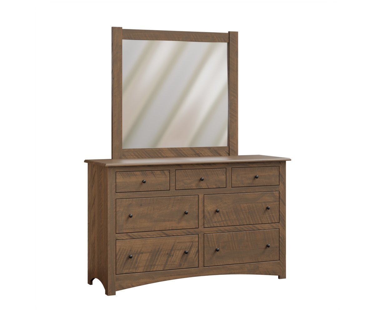 minimalist dresser with mirror Amish Nash Solid Wood Minimalist 7-Drawer Dresser with Optional Mirror