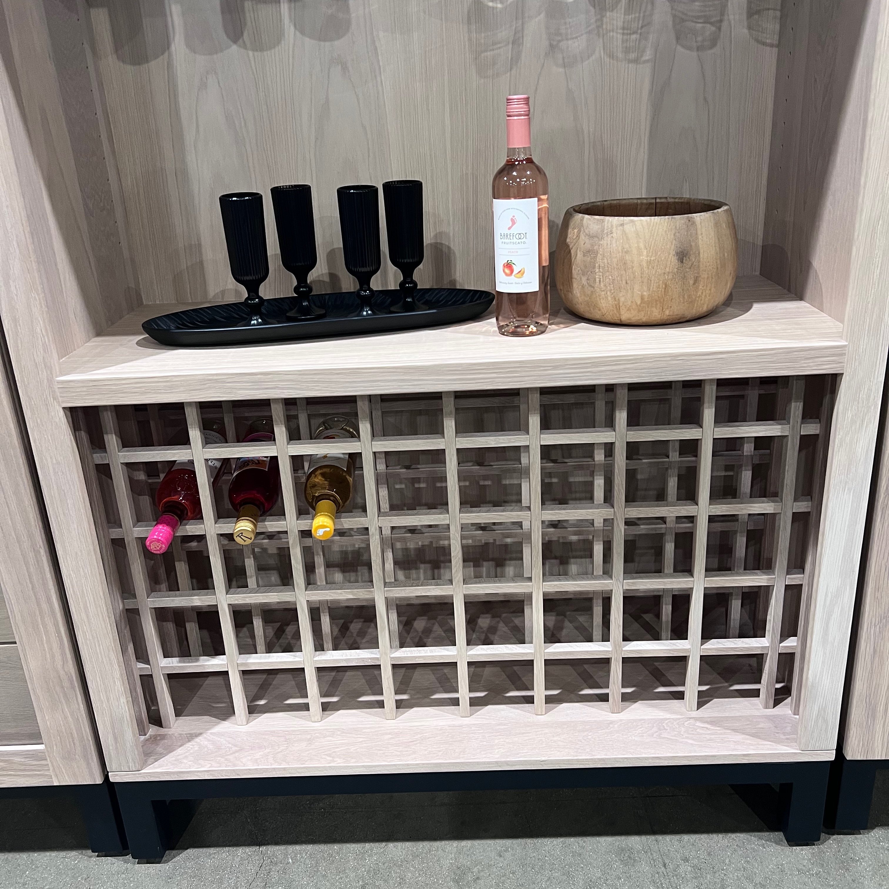 Arched Modern Wine Bar Storage Cabinet Amish Handcrafted