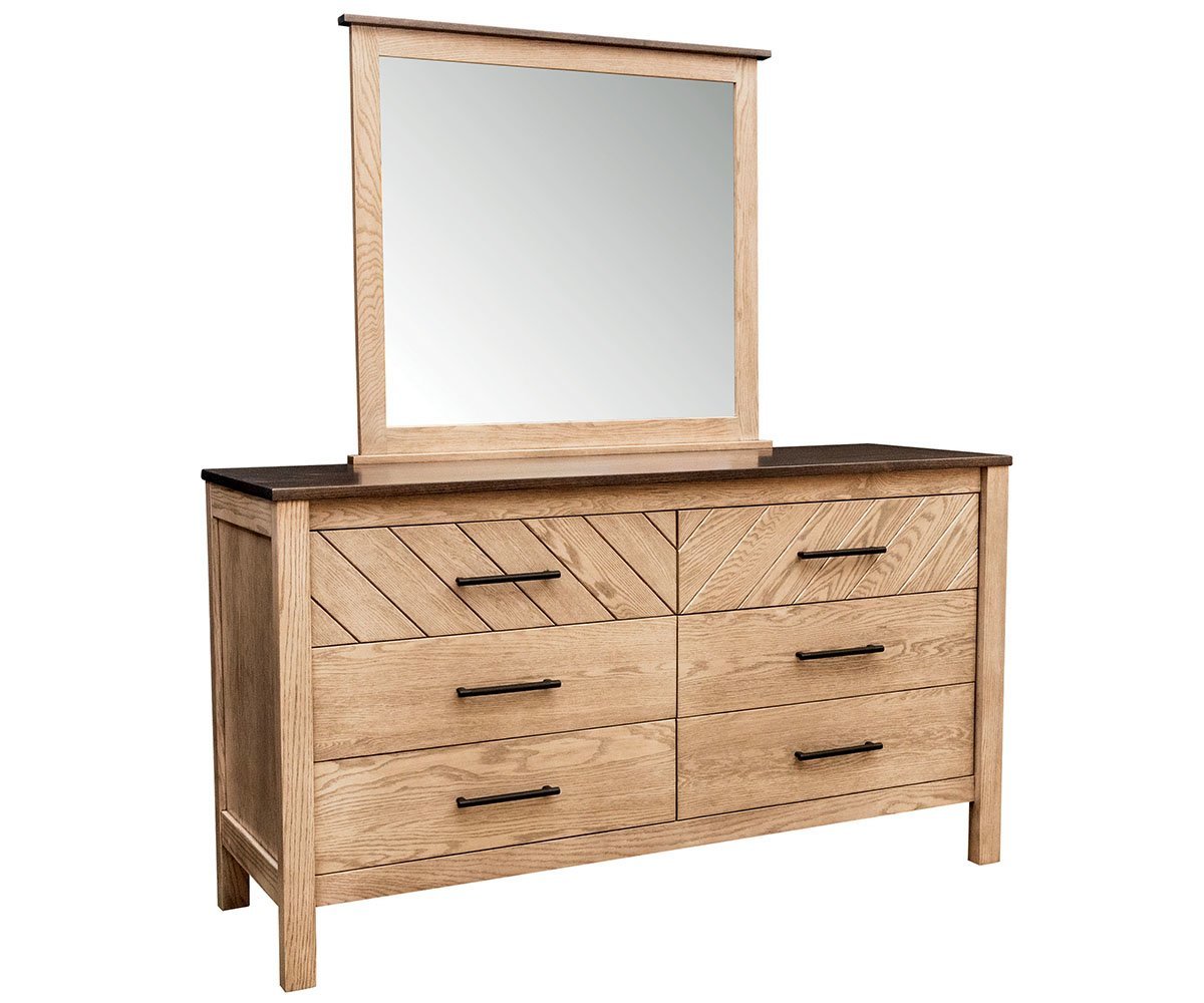 Nevaeh Chevron Dresser with Optional Mirror from DutchCrafters Amish