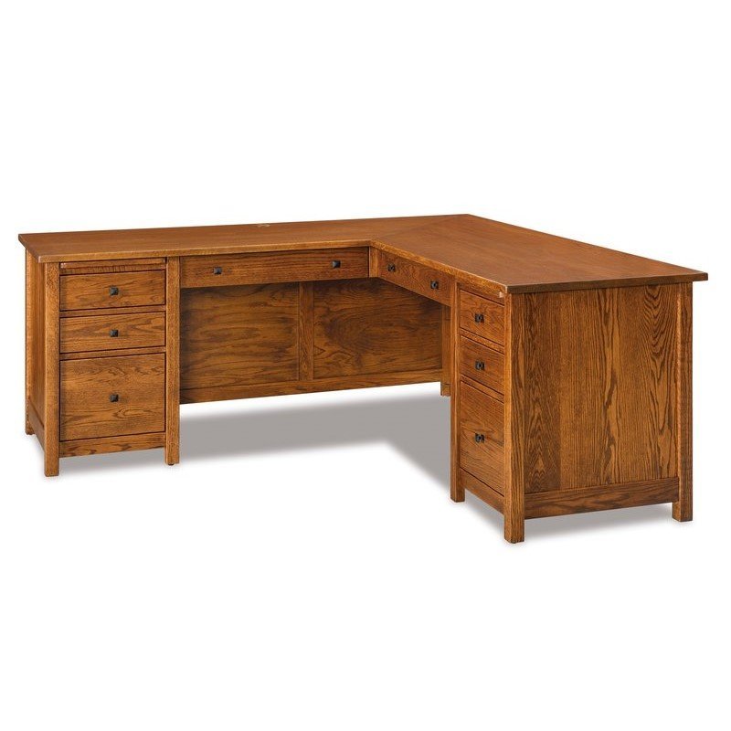Radiance Mission L Desk with Optional Hutch Top from