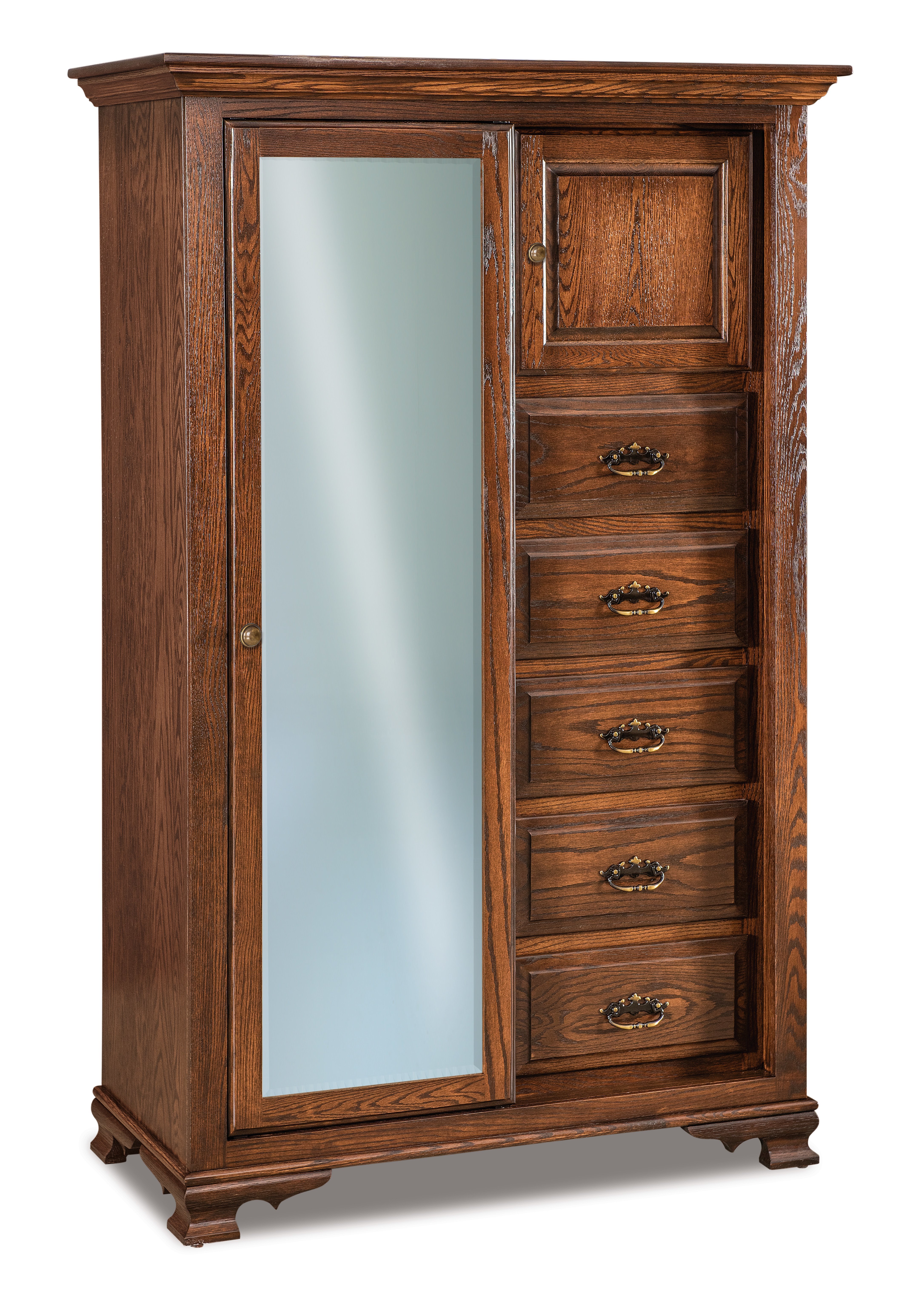 Solid Oak Wood Chifferobe from DutchCrafters Amish Furniture Store