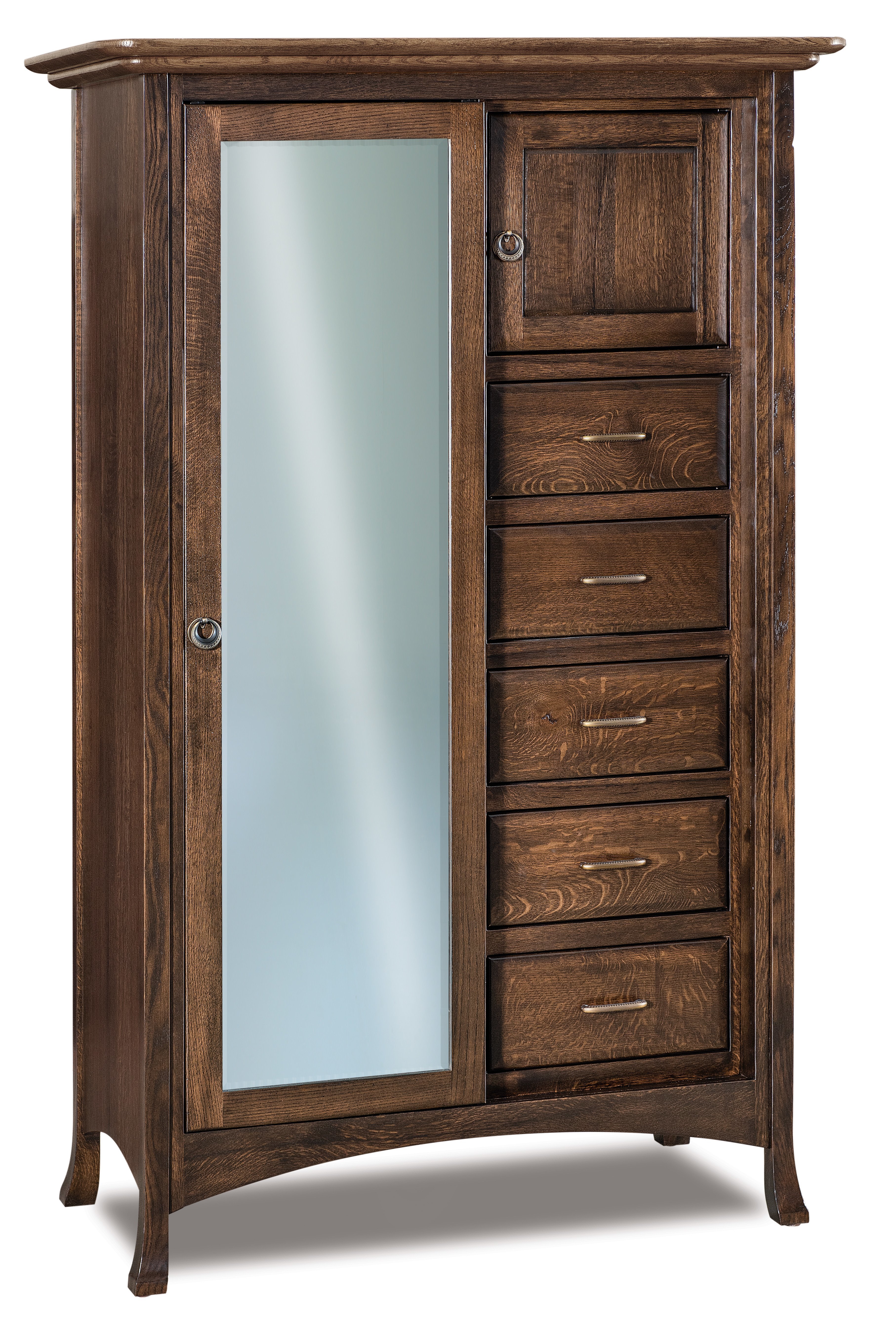 Contemporary Chifforobe with Sliding Door Mirror from