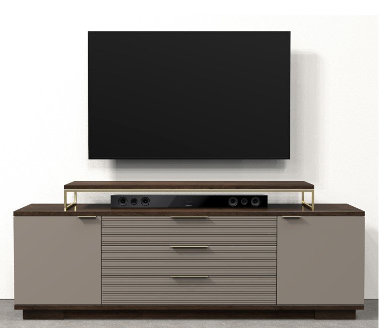Amish Contemporary Media Cabinet with Fluted Drawers |