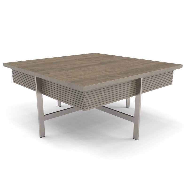 Fluted Solid Wood Coffee Table w/ Metal Base | DutchCrafters