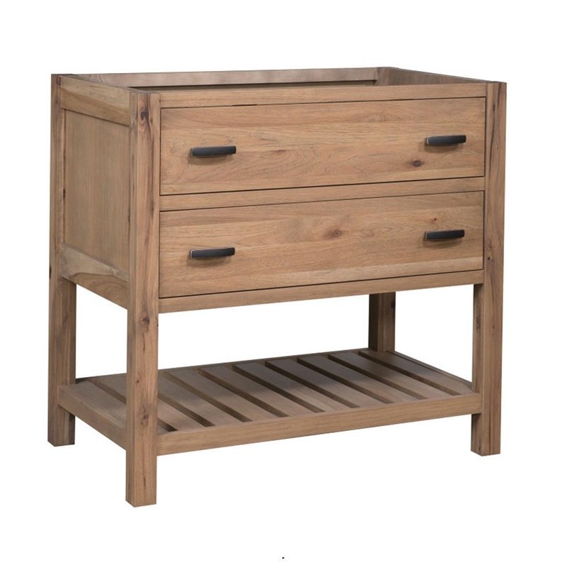 Spa Style Bathroom Vanity with Open Shelf | Amish Made Solid Wood