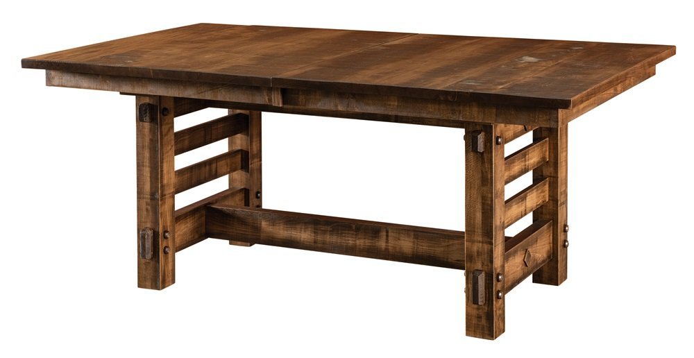 Quick Ship Wormy Maple Trestle Dining Table 72" | Amish Made