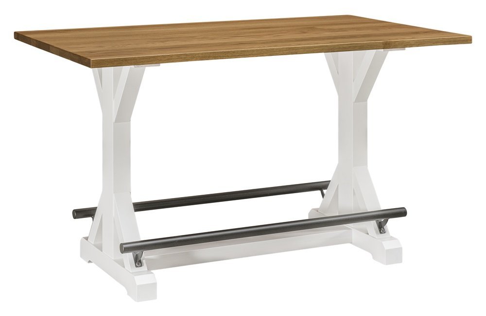 Amish Trestle Pub Table | Solid Wood Counter Height