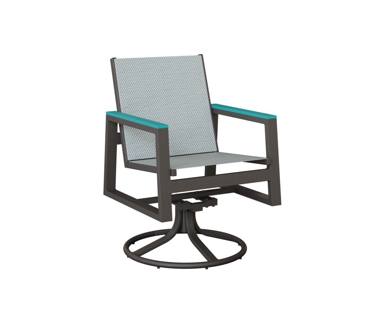 Vida Aluminum Sling Swivel Rocker Dining Chair from