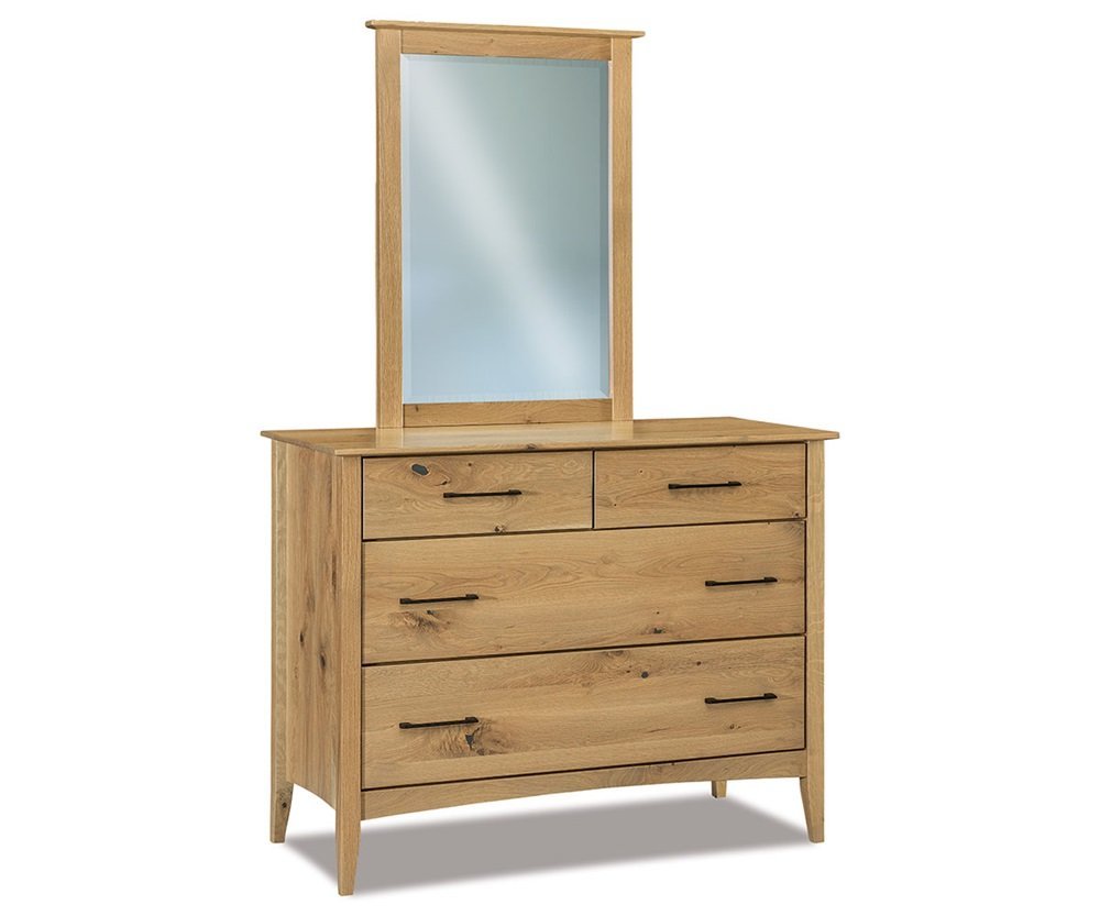 Eloise Modern 4-Drawer Dresser with Optional Beveled Mirror from