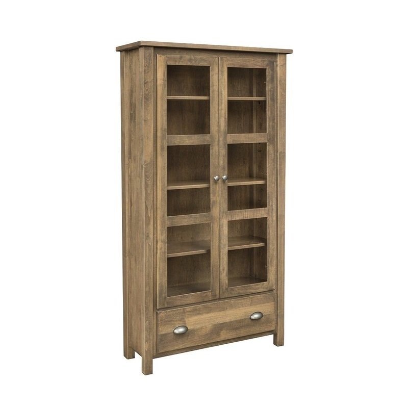 Timberline Bookcase with Glass Doors from DutchCrafters Amish