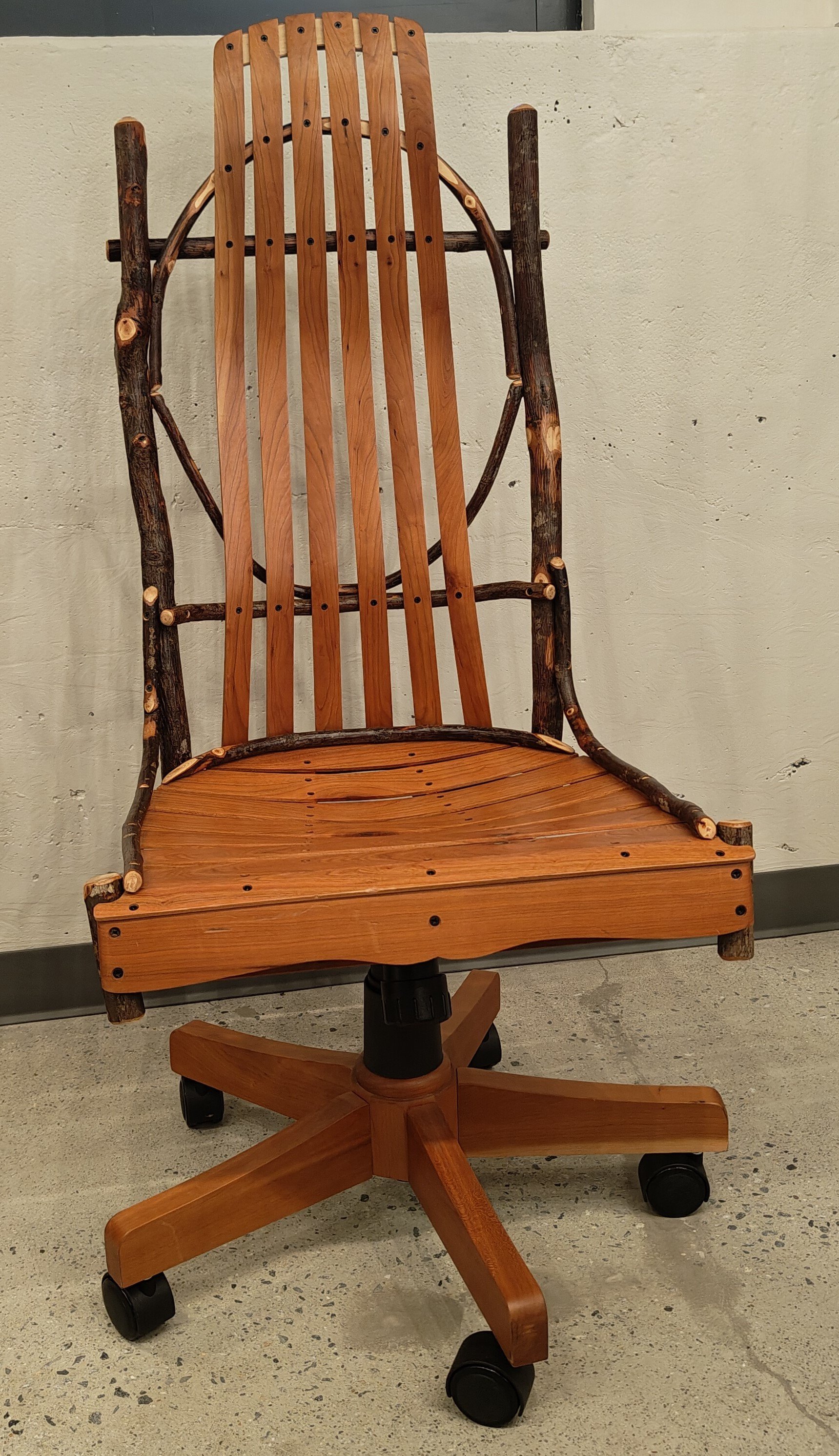 Rustic Hickory Twig Desk Chair without Arms |