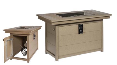 Poly Rectangular Accent Table with Fire Pit |