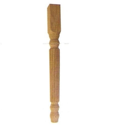 Unfinished Reeded Dining Table Leg from DutchCrafters Amish Furniture
