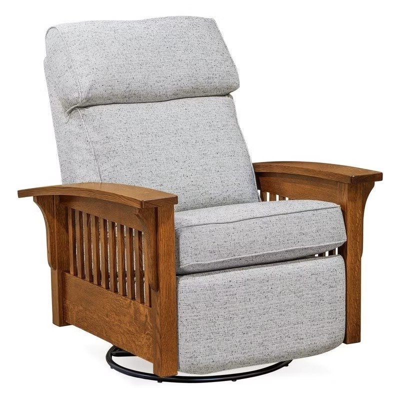 Bustle Back Mission Rocker Recliner with Swivel | Amish Made Recliner
