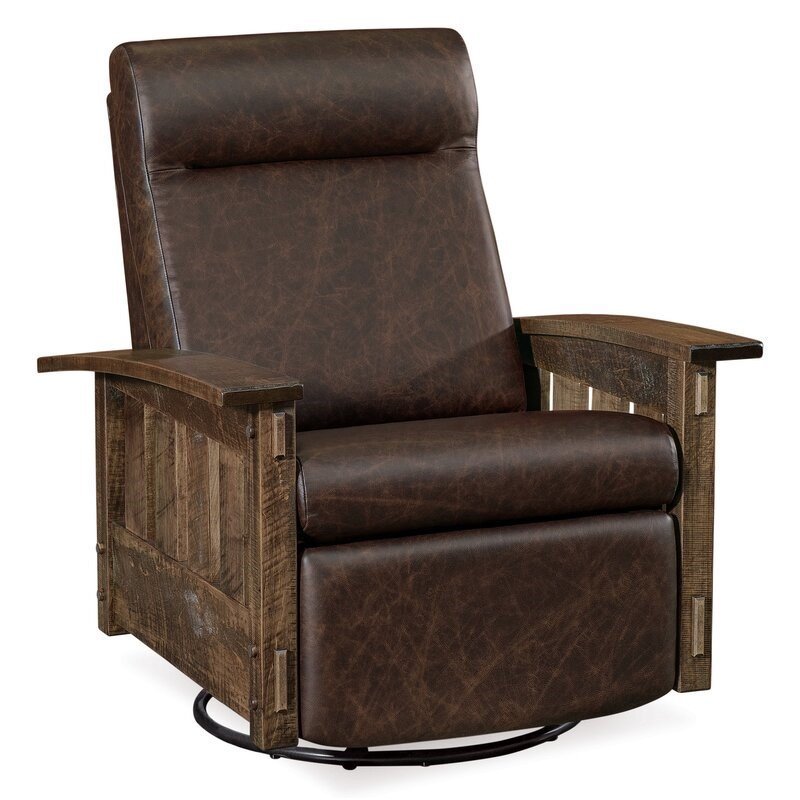 Dutton Rough Sawn Comfy Swivel Rocker Recliner from