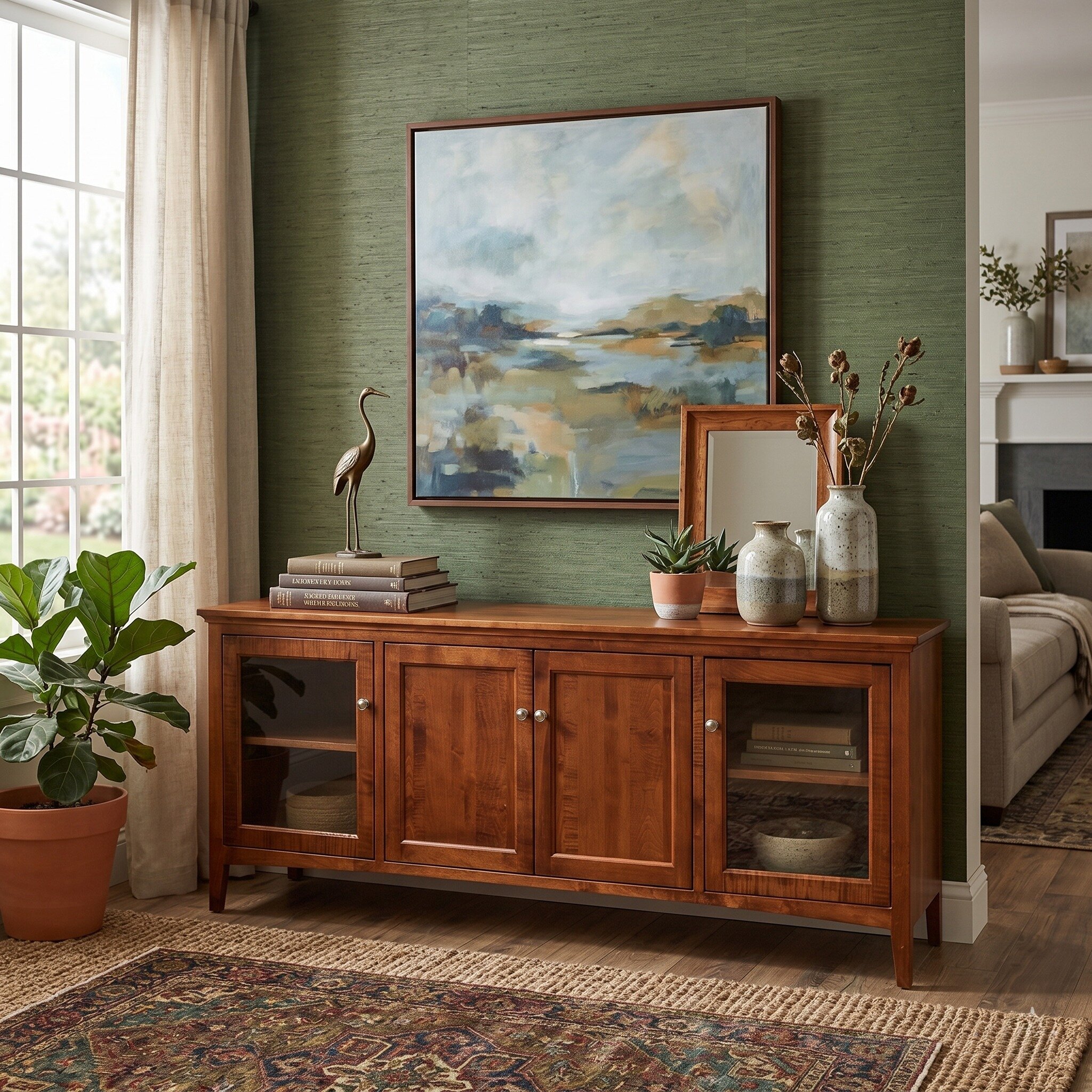 Modern Large Media Cabinet | DutchCrafters Amish Living Room Furniture