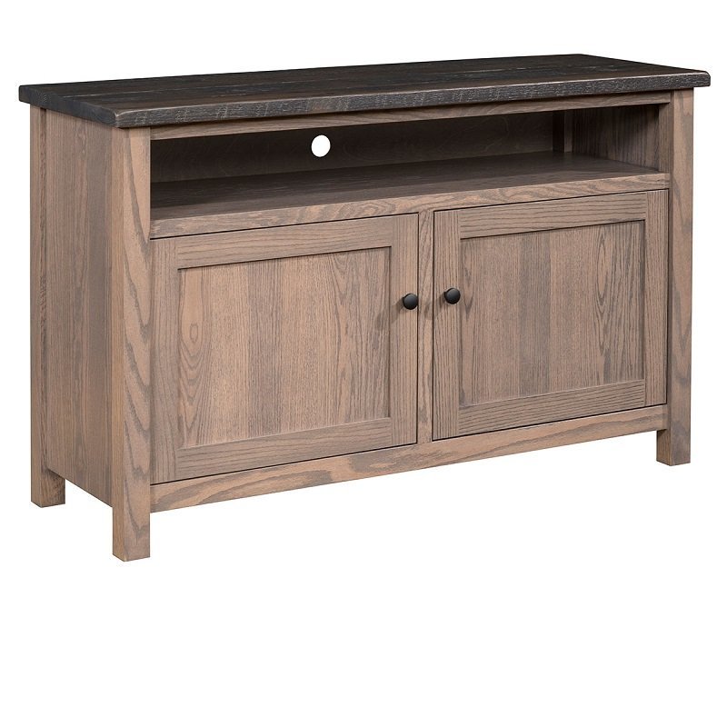 Rural Media Cabinet with Reclaimed Barnwood Top | Amish Made