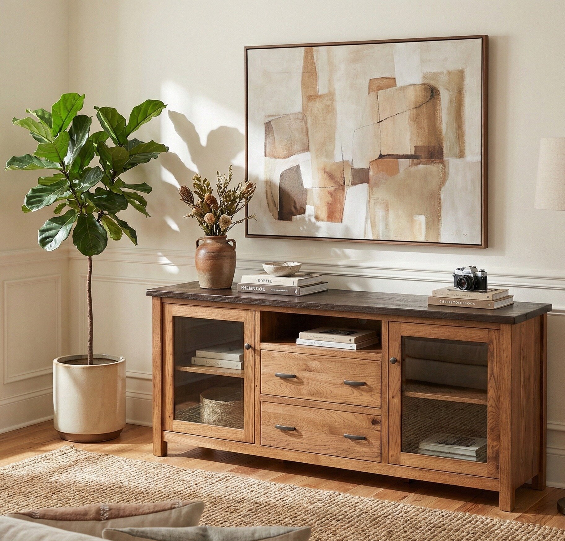 Handcrafted Amish Media Console | Amish Made Entertainment Center