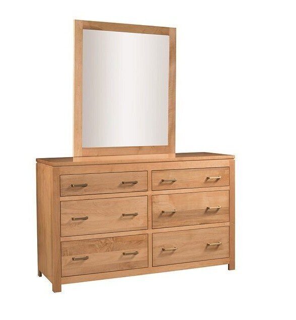 Amish Solid Wood Clarity Modern Dresser with Optional Mirror - Choose Size Amish Solid Wood Clarity Modern Dresser with Optional Mirror - Choose Size