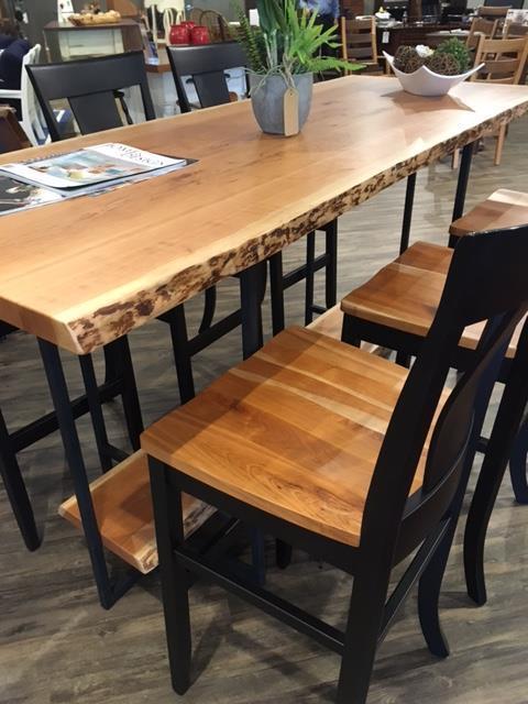 Bar Top Live Edge Bar Height Dining Table Rustic High Top Table