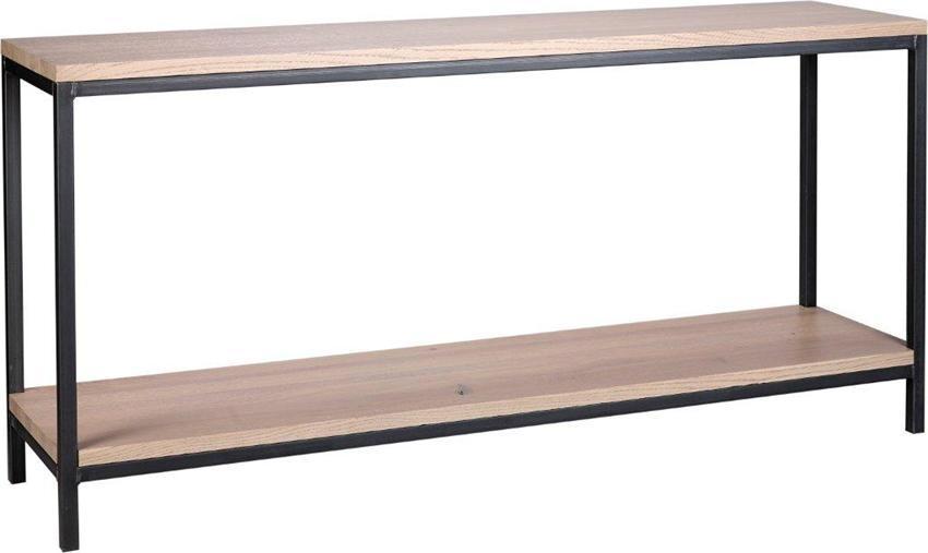 Amish White Oak Sofa Table with Shelf In-Stock and Ready to Ship