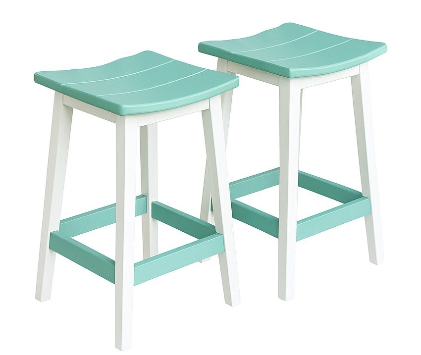 Amish Poly Saddle Seat Stool | Outdoor Dining & Bar Heights